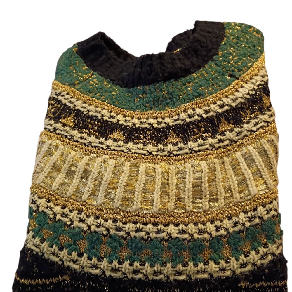 Women's 2019 CHANEL Black and Gold Egyptian Line Patterned Sweater - Picture 6 of 16